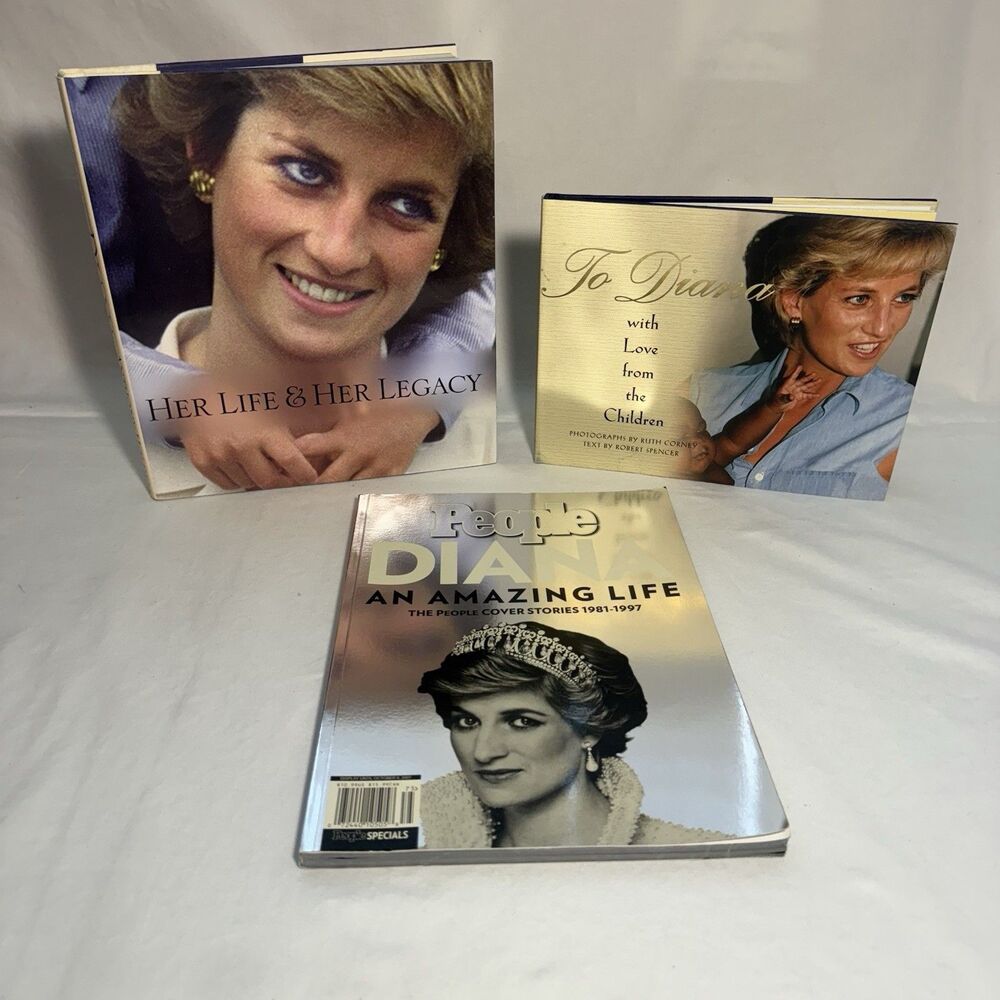 Princess Diana Coffee Table Books & People Magazine Lot Of 3